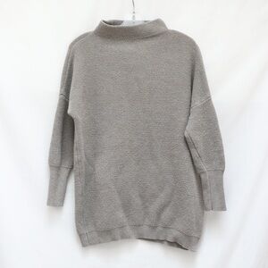 Venice Love sweater longsleeve top grey mock neck S Small ribbed stretch cotton